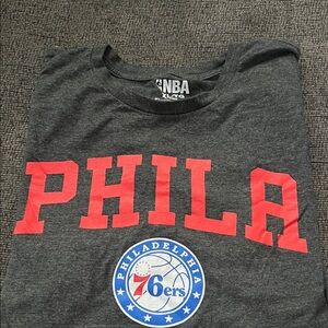 NBA Philadelphia 76ers Charcoal Tee with Red Print
